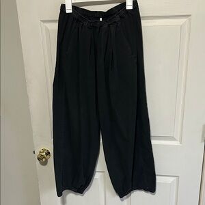 Free People Charcoal Elastic Waist Pants